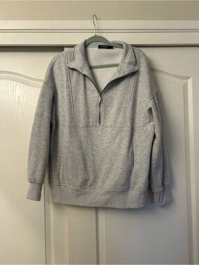 Light Gray Quarter-Zip Sweatshirt